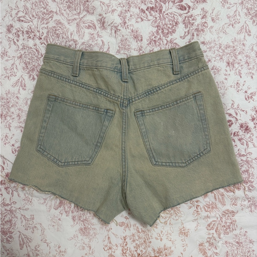 Light Denim High Rise Mini Shorts - Picture 2 of 3